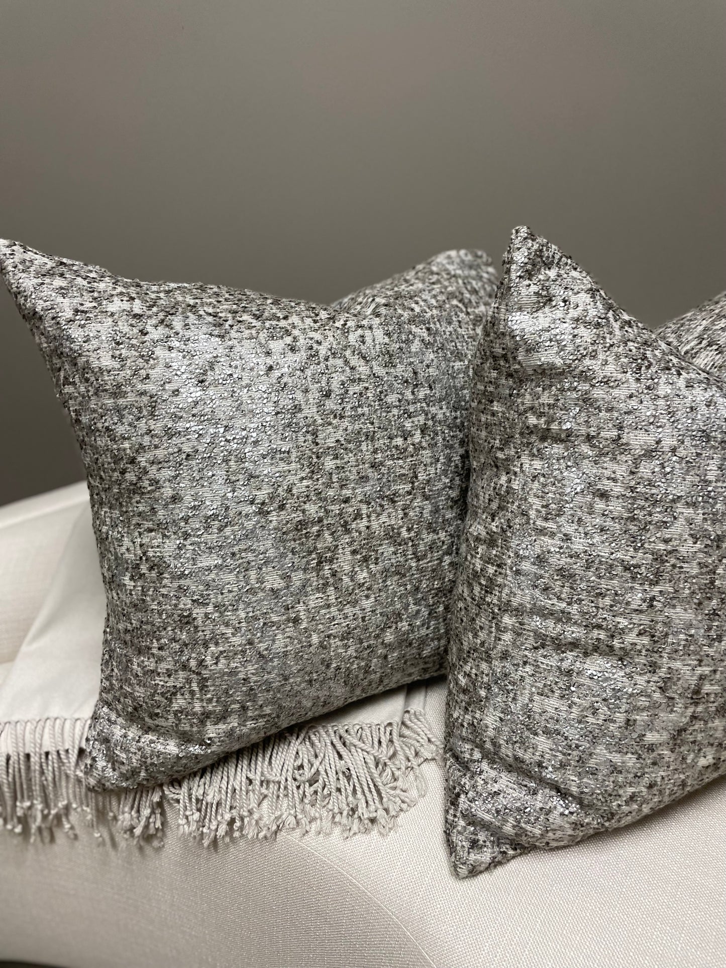 Pewter Shimmer Cashmere Pillow